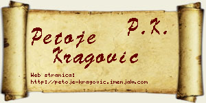 Petoje Kragović vizit kartica